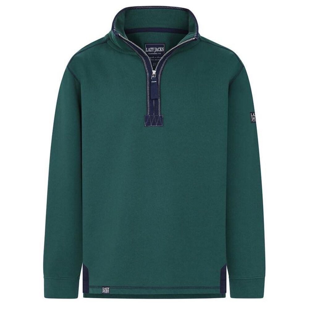 Lazy Jacks Mens Quarter Zip Sweatshirt / Forest